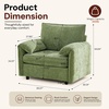 Korser Oversized Accent Chair, 39.3″ Wide Arm Chairs for Living Room & Bedroom, Modern Lounge Chair, Upholstered Mid-Century Reading Chair, Comfy Living Room Chair, Single Sofa Chair, Chenille, Beige(Green)