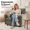 Korser Oversized Accent Chair, 39.3″ Wide Arm Chairs for Living Room & Bedroom, Modern Lounge Chair, Upholstered Mid-Century Reading Chair, Comfy Living Room Chair, Single Sofa Chair, Chenille, Beige(Brown-1)