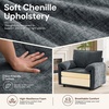 Korser Oversized Accent Chair, 39.3″ Wide Arm Chairs for Living Room & Bedroom, Modern Lounge Chair, Upholstered Mid-Century Reading Chair, Comfy Living Room Chair, Single Sofa Chair, Chenille, Beige(Grey)