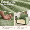 Korser Oversized Accent Chair, 39.3″ Wide Arm Chairs for Living Room & Bedroom, Modern Lounge Chair, Upholstered Mid-Century Reading Chair, Comfy Living Room Chair, Single Sofa Chair, Chenille, Beige(Green)
