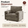 Korser Oversized Accent Chair, 39.3″ Wide Arm Chairs for Living Room & Bedroom, Modern Lounge Chair, Upholstered Mid-Century Reading Chair, Comfy Living Room Chair, Single Sofa Chair, Chenille, Beige(Brown-1)