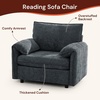 Korser Oversized Accent Chair, 39.3″ Wide Arm Chairs for Living Room & Bedroom, Modern Lounge Chair, Upholstered Mid-Century Reading Chair, Comfy Living Room Chair, Single Sofa Chair, Chenille, Beige(Grey)