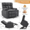 Korser Oversized Dual Motor Power Lift Recliner for Elderly with Massage and Heat, Extra Wide Electric Recliner with Adjustable Headrest, Lift Chair with Storebox Cupholder, USB Ports, Type C, Black(Classic Grey)