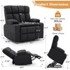 Korser Oversized Dual Motor Power Lift Recliner for Elderly with Massage and Heat, Extra Wide Electric Recliner with Adjustable Headrest, Lift Chair with Storebox Cupholder, USB Ports, Type C, Black(Black)