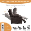 Korser Oversized Dual Motor Power Lift Recliner for Elderly with Massage and Heat, Extra Wide Electric Recliner with Adjustable Headrest, Lift Chair with Storebox Cupholder, USB Ports, Type C, Black(Brown)