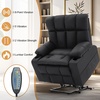 Korser Oversized Dual Motor Power Lift Recliner for Elderly with Massage and Heat, Extra Wide Electric Recliner with Adjustable Headrest, Lift Chair with Storebox Cupholder, USB Ports, Type C, Black(Black)