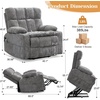 Korser Oversized Dual Motor Power Lift Recliner for Elderly with Massage and Heat, Extra Wide Electric Recliner with Adjustable Headrest, Lift Chair with Storebox Cupholder, USB Ports, Type C, Black(Grey)
