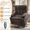 Korser Oversized Dual Motor Power Lift Recliner for Elderly with Massage and Heat, Extra Wide Electric Recliner with Adjustable Headrest, Lift Chair with Storebox Cupholder, USB Ports, Type C, Black(Brown)