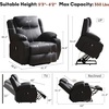 Korser Oversized Power Lift Recliner Chair with Massage and Heat for Elderly, 26″ Overstuffed Wide Electric Recliner with 2 Side Pockets, Cup Holders, Lift Chair for Living Room, Faux Leather, Brown(Classic Black)