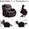 Korser Oversized Power Lift Recliner Chair with Massage and Heat for Elderly, 26″ Overstuffed Wide Electric Recliner with 2 Side Pockets, Cup Holders, Lift Chair for Living Room, Faux Leather, Brown(Luxury Brown)
