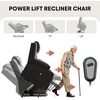 Korser Oversized Power Lift Recliner Chair with Massage and Heat for Elderly, 26″ Overstuffed Wide Electric Recliner with 2 Side Pockets, Cup Holders, Lift Chair for Living Room, Faux Leather, Brown(Classic Black)