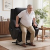 Korser Oversized Power Lift Recliner Chair with Massage and Heat for Elderly, 26″ Overstuffed Wide Electric Recliner with 2 Side Pockets, Cup Holders, Lift Chair for Living Room, Faux Leather, Brown(Classic Black)