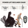 Korser Oversized Power Lift Recliner Chair with Massage and Heat for Elderly, 26″ Overstuffed Wide Electric Recliner with 2 Side Pockets, Cup Holders, Lift Chair for Living Room, Faux Leather, Brown(Luxury Brown)