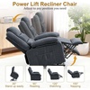 Korser Power Lift Recliner Chair, Electric Lift Recliner for Elderly with Heat and Massage, Recliner Single Sofa with Infinite Position, Electric Lift Chair for Living Room Bedroom, Black(Dark Grey)