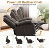 Korser Power Lift Recliner Chair, Electric Lift Recliner for Elderly with Heat and Massage, Recliner Single Sofa with Infinite Position, Electric Lift Chair for Living Room Bedroom, Black(Brown)