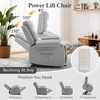 Korser Power Lift Recliner Chair for Elderly, Electric Lift Chair for Adults, Small Recliner with Side Pockets for Living Room Reading Room, Recliner Saves Your Favorite Position, Darkgrey(Lightgrey)