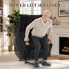 Korser Power Lift Recliner Chair with Massage and Heat for Elderly, Electric Lift Recliner for Adults with 2 Cup Holders, 2 Side and 2 Front Pockets, Lift Chairs Recliners for Living Room, Khaki(Black)
