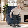 Korser Power Lift Recliner Chair with Massage and Heat for Elderly, Electric Lift Recliner for Adults with 2 Cup Holders, 2 Side and 2 Front Pockets, Lift Chairs Recliners for Living Room, Khaki(Blue)