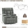 Korser Power Lift Recliner Chair with Massage and Heat for Elderly, Electric Lift Recliner for Adults with 2 Cup Holders, 2 Side and 2 Front Pockets, Lift Chairs Recliners for Living Room, Khaki(Lightgray)