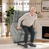 Korser Power Lift Recliner Chair with Massage and Heat for Elderly, Electric Lift Recliner for Adults with 2 Cup Holders, 2 Side and 2 Front Pockets, Lift Chairs Recliners for Living Room, Khaki(Lightgray)