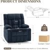 Korser Power Lift Recliner Chair with Massage and Heat for Elderly, Electric Lift Recliner for Adults with 2 Cup Holders, 2 Side and 2 Front Pockets, Lift Chairs Recliners for Living Room, Khaki(Blue)