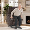 Korser Power Lift Recliner Chair with Massage and Heat for Elderly, Electric Lift Recliner for Adults with 2 Cup Holders, 2 Side and 2 Front Pockets, Lift Chairs Recliners for Living Room, Khaki(Brown)