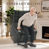 Korser Power Lift Recliner Chair with Massage and Heat for Elderly, Electric Lift Recliner for Adults with 2 Cup Holders, 2 Side and 2 Front Pockets, Lift Chairs Recliners for Living Room, Khaki(Darkgray)