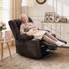 Korser Power Lift Recliner Chair with Massage and Heat for Elderly, Electric Lift Recliner for Adults with 2 Cup Holders, 2 Side and 2 Front Pockets, Lift Chairs Recliners for Living Room, Khaki(Brown)