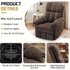 Korser Power Recliner Chair, Electric Recliners for Adults, Small Recliners for Small Spaces, Upholstered Recliner with USB & Type-C Charging Ports, Nursery Chair for Living Room, Chenille, Beige(Brown)