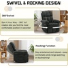 Korser Power Recliner Chair, Electric Recliners for Adults, Small Recliners for Small Spaces, Upholstered Recliner with USB & Type-C Charging Ports, Nursery Chair for Living Room, Chenille, Beige(Black)