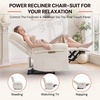 Korser Power Recliner Chair, Electric Recliners for Adults, Small Recliners for Small Spaces, Upholstered Recliner with USB & Type-C Charging Ports, Nursery Chair for Living Room, Chenille, Beige(Classic Beige)