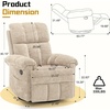 Korser Power Recliner Chair, Electric Recliners for Adults, Small Recliners for Small Spaces, Upholstered Recliner with USB & Type-C Charging Ports, Nursery Chair for Living Room, Chenille, Beige(Khaki-1)