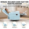 Korser Power Recliner Chair, Electric Recliners for Adults, Small Recliners for Small Spaces, Upholstered Recliner with USB & Type-C Charging Ports, Nursery Chair for Living Room, Chenille, Beige(Blue)
