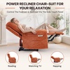 Korser Power Recliner Chair, Electric Recliners for Adults, Small Recliners for Small Spaces, Upholstered Recliner with USB & Type-C Charging Ports, Nursery Chair for Living Room, Chenille, Beige(Classic Orange)