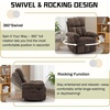 Korser Power Recliner Chair, Electric Recliners for Adults, Small Recliners for Small Spaces, Upholstered Recliner with USB & Type-C Charging Ports, Nursery Chair for Living Room, Chenille, Beige(Brown)