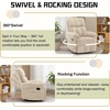 Korser Power Recliner Chair, Electric Recliners for Adults, Small Recliners for Small Spaces, Upholstered Recliner with USB & Type-C Charging Ports, Nursery Chair for Living Room, Chenille, Beige(Khaki-1)