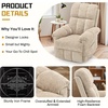 Korser Power Recliner Chair, Electric Recliners for Adults, Small Recliners for Small Spaces, Upholstered Recliner with USB & Type-C Charging Ports, Nursery Chair for Living Room, Chenille, Beige(Khaki-1)