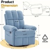 Korser Power Recliner Chair, Electric Recliners for Adults, Small Recliners for Small Spaces, Upholstered Recliner with USB & Type-C Charging Ports, Nursery Chair for Living Room, Chenille, Beige(Misty Blue)