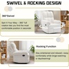 Korser Power Recliner Chair, Electric Recliners for Adults, Small Recliners for Small Spaces, Upholstered Recliner with USB & Type-C Charging Ports, Nursery Chair for Living Room, Chenille, Beige(Beige)