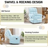 Korser Power Recliner Chair, Electric Recliners for Adults, Small Recliners for Small Spaces, Upholstered Recliner with USB & Type-C Charging Ports, Nursery Chair for Living Room, Chenille, Beige(Blue)