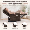 Korser Power Recliner Chair, Electric Recliners for Adults, Small Recliners for Small Spaces, Upholstered Recliner with USB & Type-C Charging Ports, Nursery Chair for Living Room, Chenille, Beige(Classic Brown)