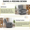 Korser Power Recliner Chair, Electric Recliners for Adults, Small Recliners for Small Spaces, Upholstered Recliner with USB & Type-C Charging Ports, Nursery Chair for Living Room, Chenille, Beige(Grey)