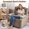 Korser Power Recliner Chair, Living Room Chairs for Adults, Oversized Electric Recliner with Side Pockets, Chenille Fabric Reclining Chair for Living Room, Bedroom(Camel-2)