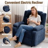 Korser Power Recliner Chair, Living Room Chairs for Adults, Oversized Electric Recliner with Side Pockets, Chenille Fabric Reclining Chair for Living Room, Bedroom(Blue-4)