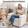 Korser Power Recliner Chair, Living Room Chairs for Adults, Oversized Electric Recliner with Side Pockets, Chenille Fabric Reclining Chair for Living Room, Bedroom(White-2)