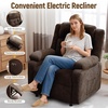 Korser Power Recliner Chair, Living Room Chairs for Adults, Oversized Electric Recliner with Side Pockets, Chenille Fabric Reclining Chair for Living Room, Bedroom(Darkbrown-2)