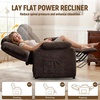 Korser Power Recliner Chair, Living Room Chairs for Adults, Oversized Electric Recliner with Side Pockets, Chenille Fabric Reclining Chair for Living Room, Bedroom(Darkbrown-2)