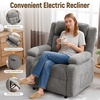 Korser Power Recliner Chair, Living Room Chairs for Adults, Oversized Electric Recliner with Side Pockets, Chenille Fabric Reclining Chair for Living Room, Bedroom(Lightgray-1)