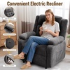 Korser Power Recliner Chair, Living Room Chairs for Adults, Oversized Electric Recliner with Side Pockets, Chenille Fabric Reclining Chair for Living Room, Bedroom(Grey-0)