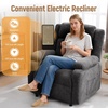 Korser Power Recliner Chair for Adults, Oversized Electric Recliner with Thickened Cushions, Chenille Fabric Reclining Chair for Living Room, Bedroom, Grey(Grey)